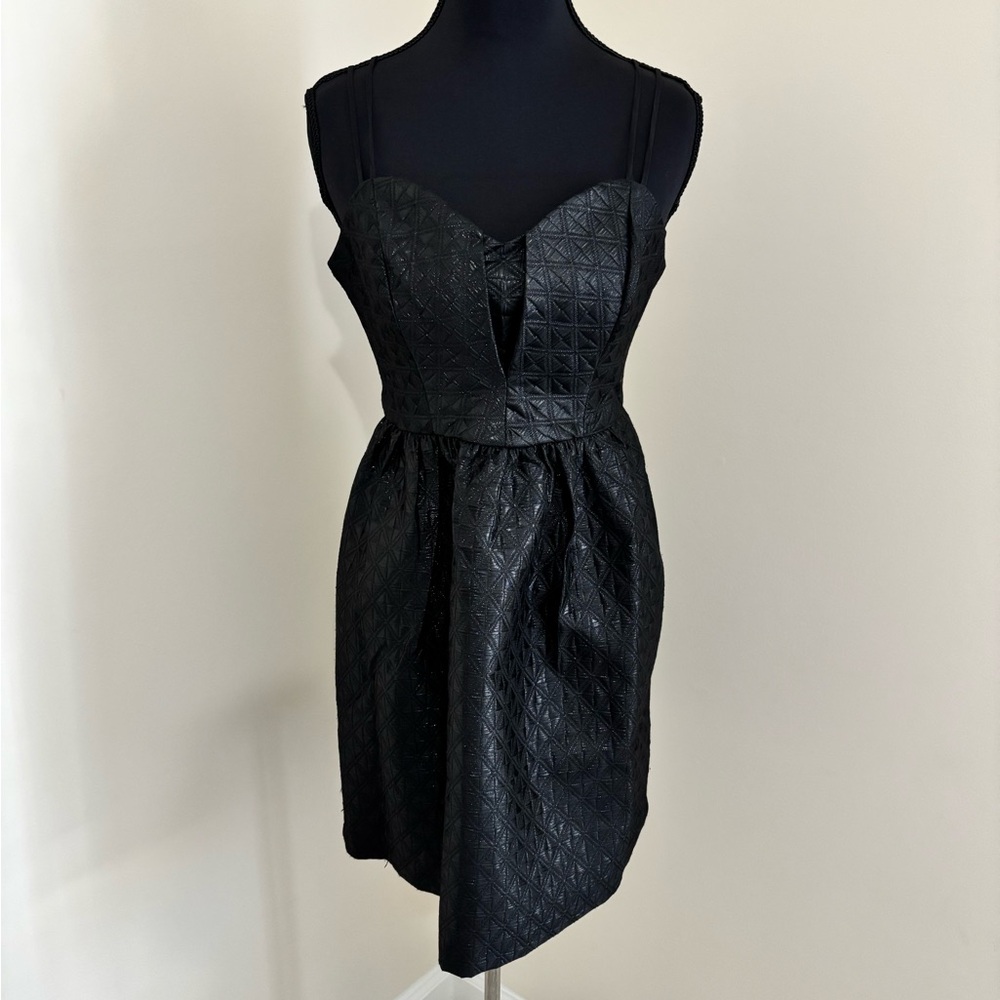 BCBGeneration Black Quilted Mini Dress